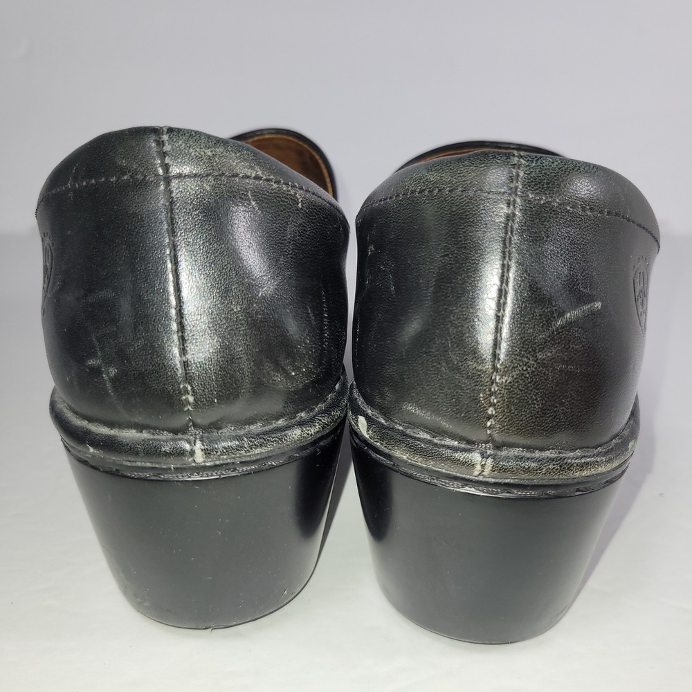 ARIAT Western Black Leather Studded Clog Women 10B Black Slip On Shoes - Picture 6 of 11